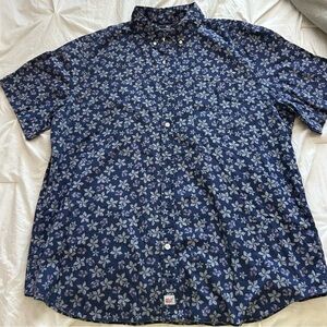 VINEYARD VINES Men's Slim Fit Murray Blue & White Short Sleeve Button Down Shirt